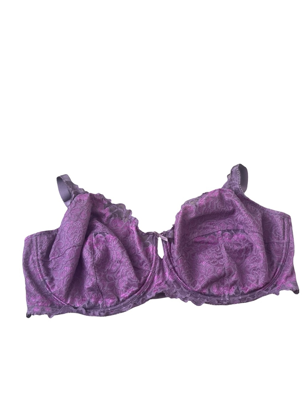 Déesse 46G Purple Lace Unlined Underwire Plunge Bra - Picture 2 of 14